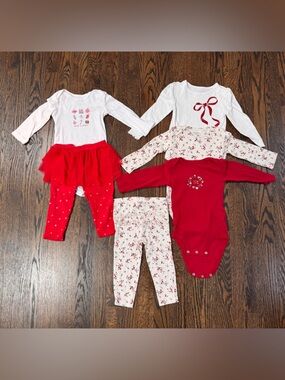 Carter’s Christmas Baby Girl Clothes Bundle - 12M